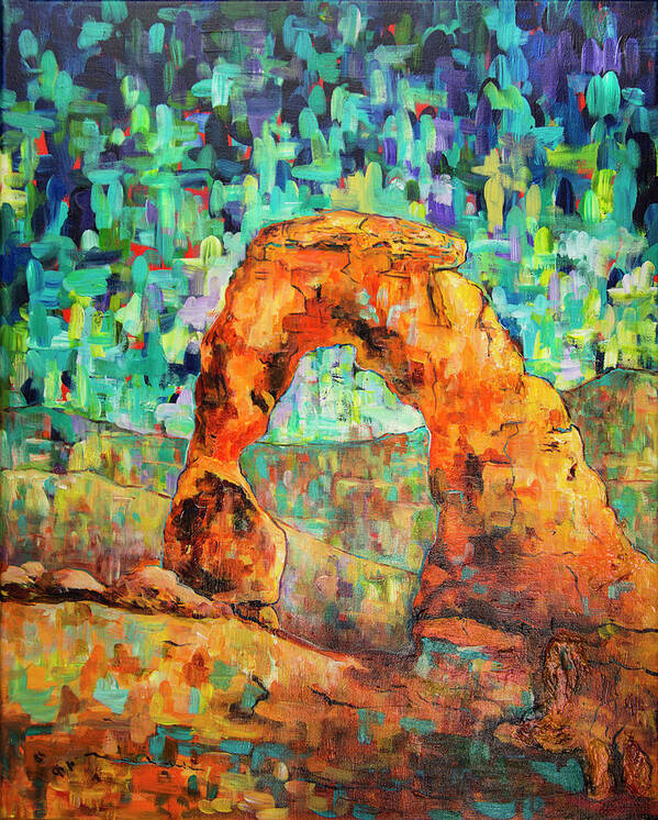Delicatearch Poster featuring the painting Delicate Arch as an Impression by Sally Quillin