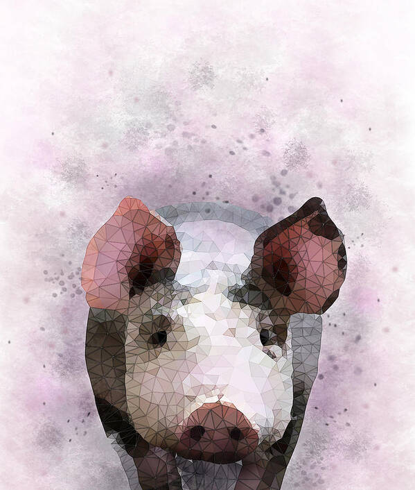 Pig Poster featuring the digital art Design 112 Pig by Lucie Dumas