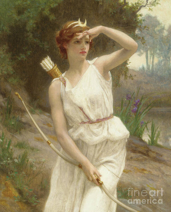 Seignac Poster featuring the painting Diana, The Huntress by Guillaume Seignac