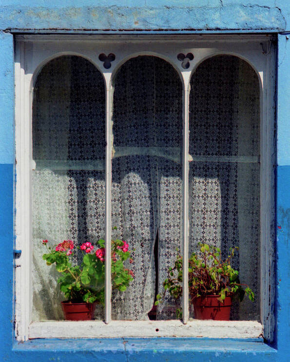 Blue Poster featuring the photograph Dingle Window by Peggy Dietz