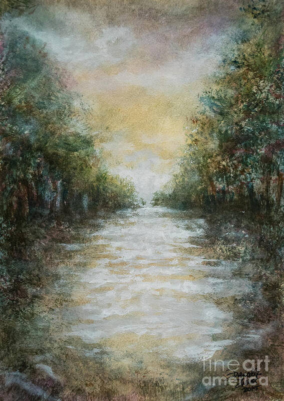 Landscape Poster featuring the painting Down da Bayou by Francelle Theriot