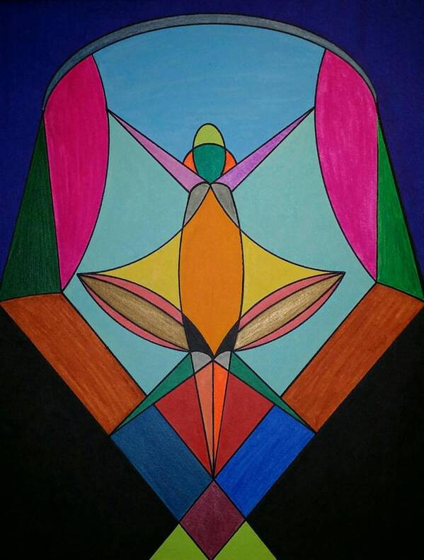 Geometric Art Poster featuring the painting Dream 307 by S S-ray