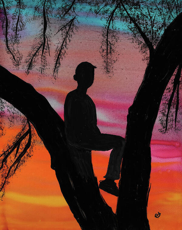 Sunset Poster featuring the painting East Trailridge by Eli Tynan