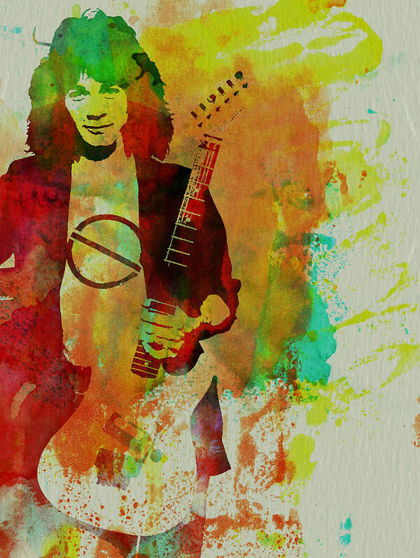 Eddie Van Halen Poster featuring the painting Eddie Van Halen by Naxart Studio
