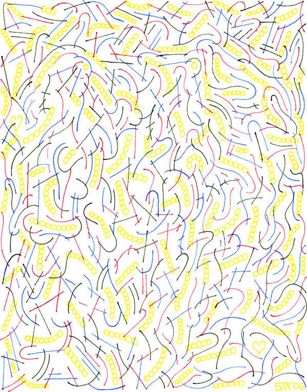 Mazes Poster featuring the drawing Effervescence by Steven Natanson