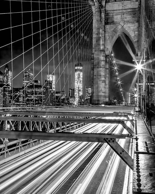 Brooklyn Bridge Poster featuring the photograph Electrify by Az Jackson