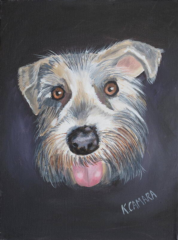 Pets Poster featuring the painting Elliot, the Therapy Dog by Kathie Camara