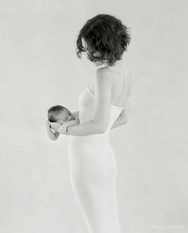 Black And White Poster featuring the photograph Emily Holding Ella by Anne Geddes