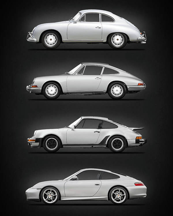 Porsche Poster featuring the photograph Evolution Of The 911 by Mark Rogan