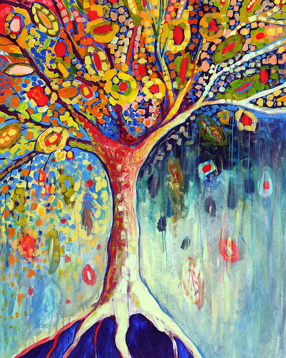 Tree Poster featuring the painting Fiesta Tree by Jennifer Lommers