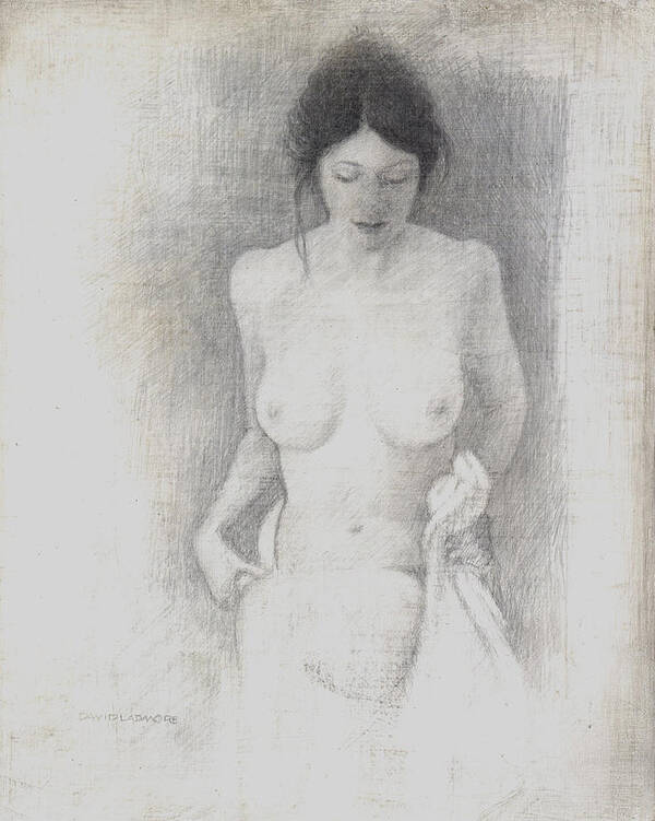 Breasts Poster featuring the drawing Figure Study 6 by David Ladmore