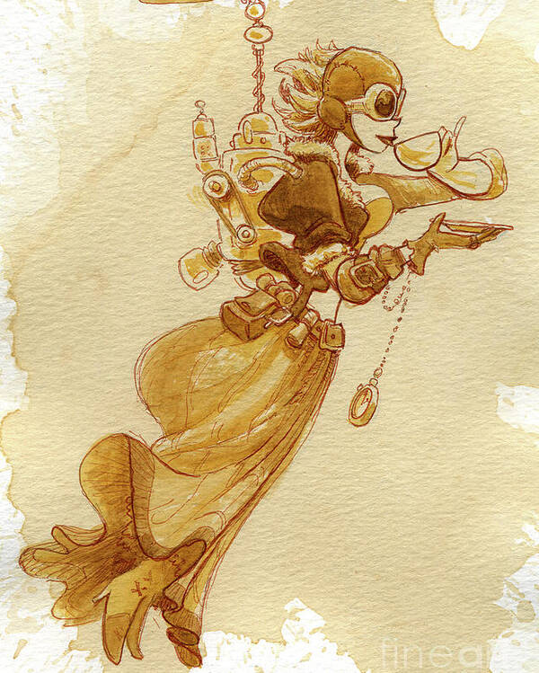 Steampunk Poster featuring the painting Flight by Brian Kesinger
