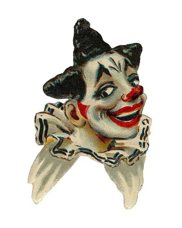 Vintage Clown Poster featuring the digital art Flirty by Kim Kent