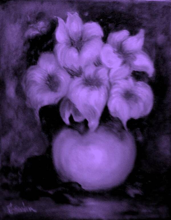 Prple Flowers Poster featuring the painting Floral Puffs in Purple by Jordana Sands