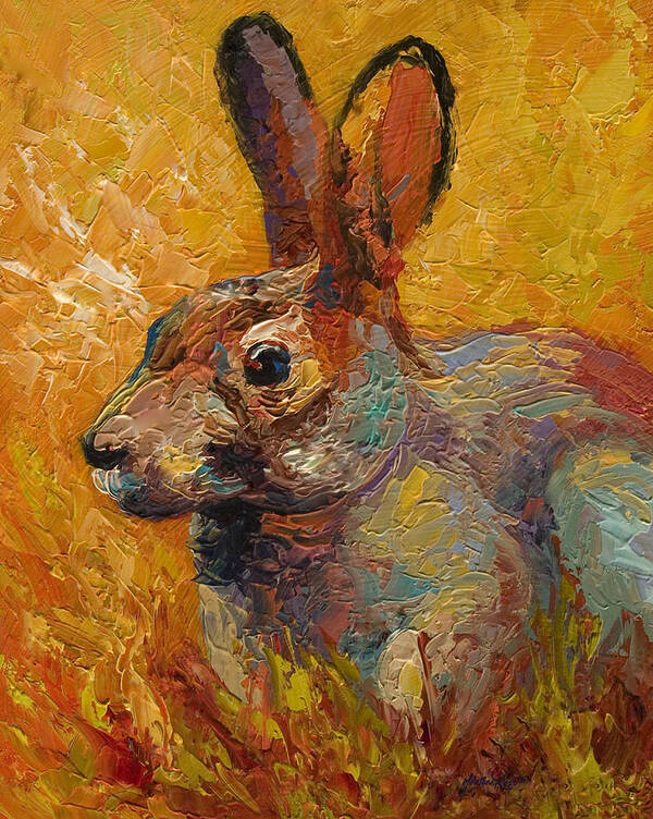 Rabbit Poster featuring the painting Forest Rabbit III by Marion Rose