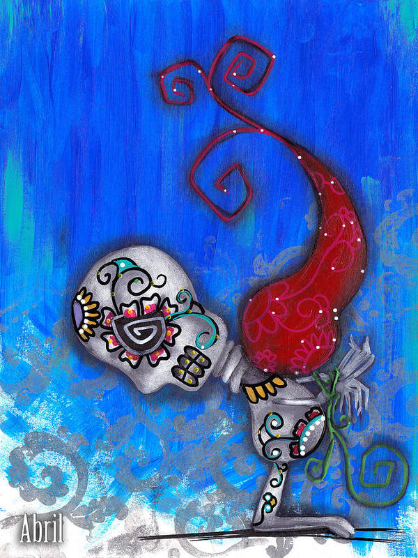 Day Of The Dead Poster featuring the painting Forgiveness by Abril Andrade