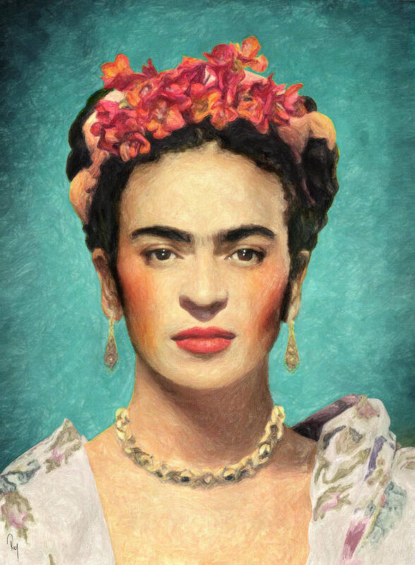Frida Kahlo Poster featuring the painting Frida Kahlo by Zapista OU
