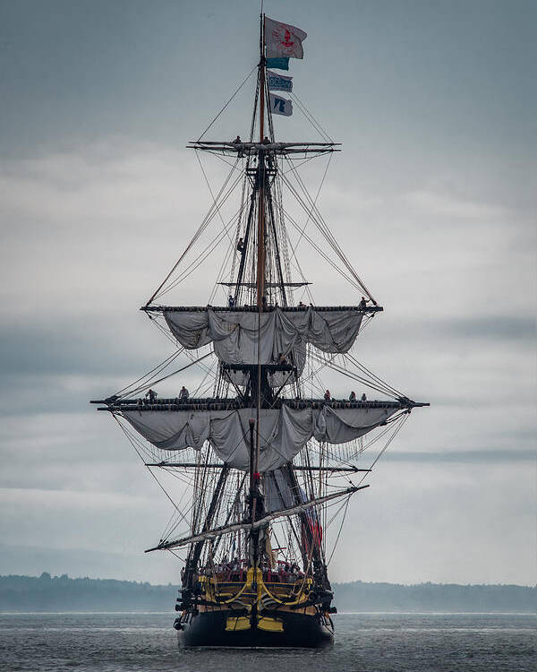 Castine Poster featuring the photograph Frigate Hermione 03 by Fred LeBlanc