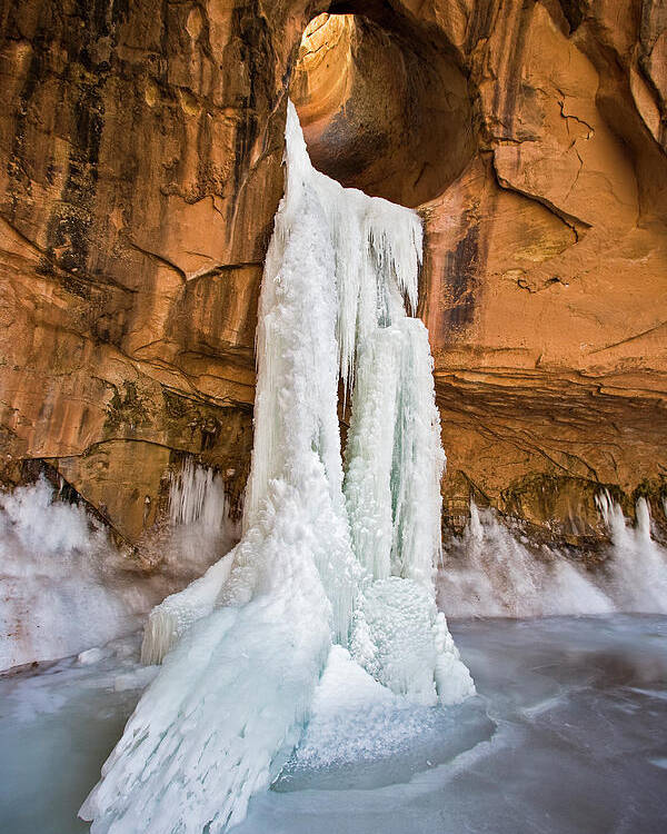 Waterfall Poster featuring the photograph Frozen Waterfall by Whit Richardson