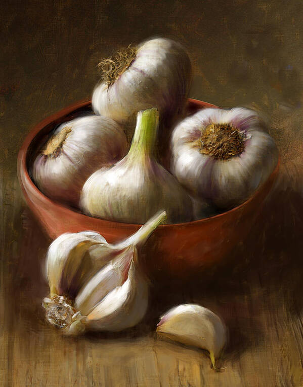 Garlic Poster featuring the painting Garlic by Robert Papp