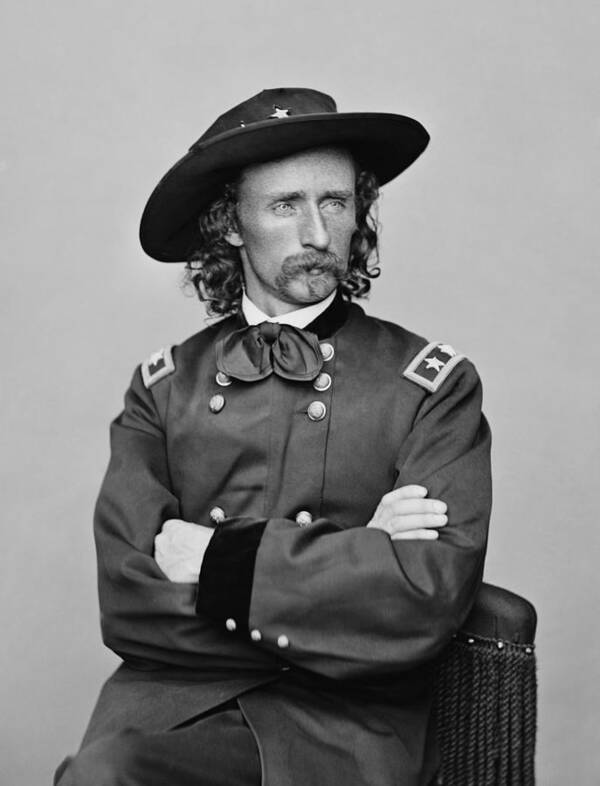 George Armstrong Custer Poster featuring the photograph General George Armstrong Custer by War Is Hell Store