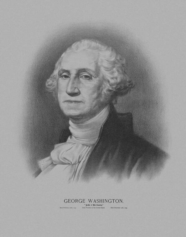 George Washington Poster featuring the mixed media George Washington by War Is Hell Store