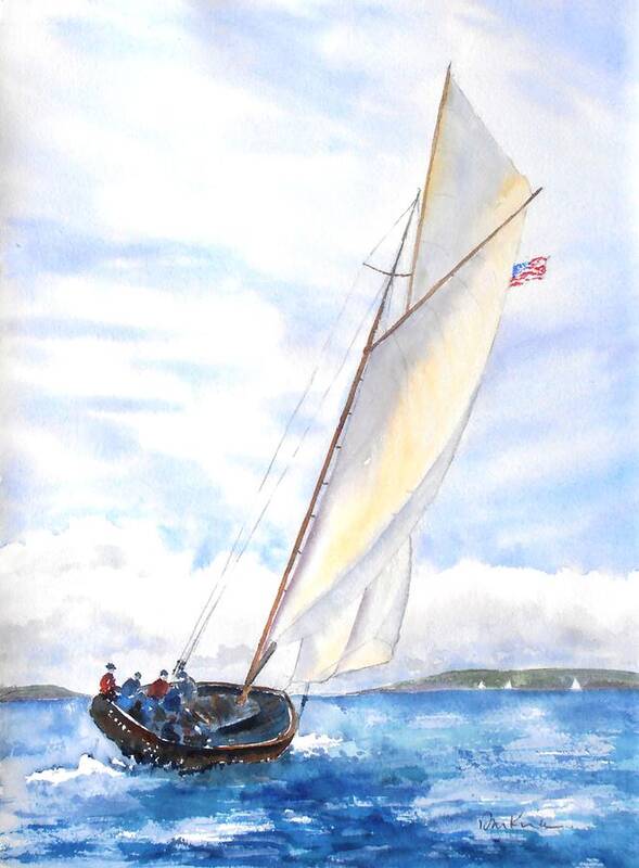 Sailing Poster featuring the painting Glorious Sail by Diane Kirk
