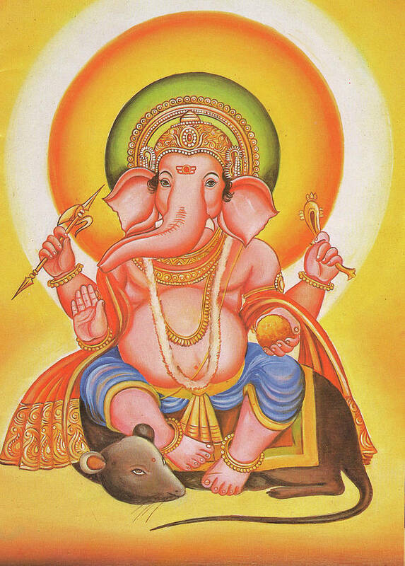 God Ganesha Ganapati Vinayak Miniature Painting Of India