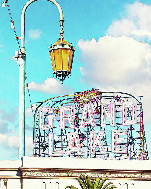 Vintage Theater Poster featuring the photograph Grand Lake Merritt - Oakland, California by Melanie Alexandra Price