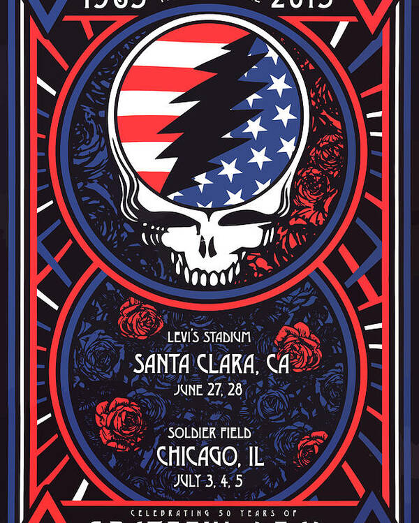 Grateful Dead Poster featuring the digital art Grateful Dead Santa Clara CA by The Saint
