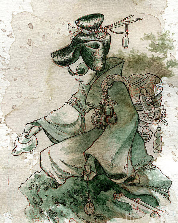 Steampunk Poster featuring the painting Green Tea by Brian Kesinger