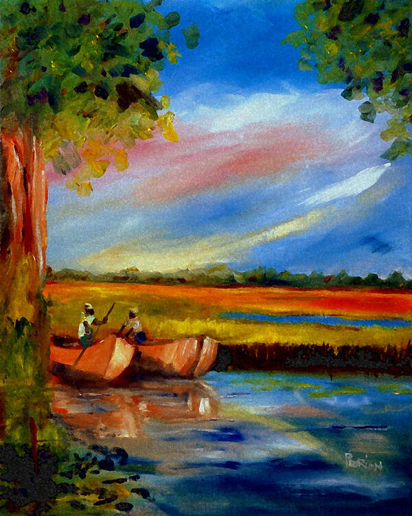 Gullah Lowcountry Sc Poster featuring the painting Gullah Lowcountry SC by Phil Burton