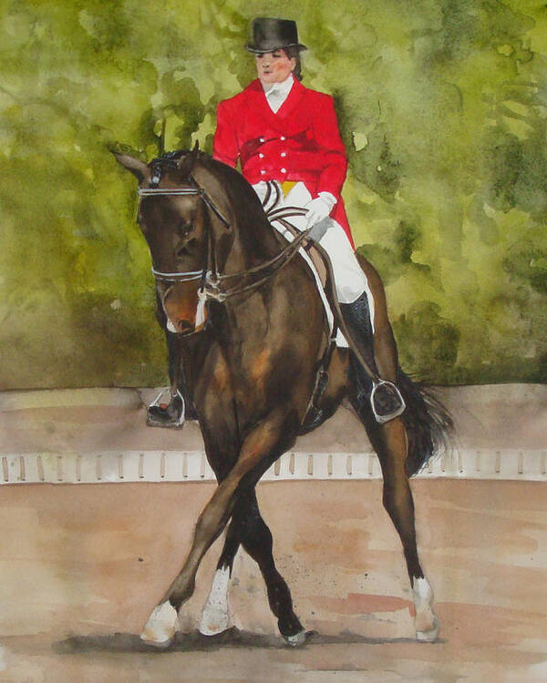 Horse Poster featuring the painting Half-Pass To The Right by Jean Blackmer