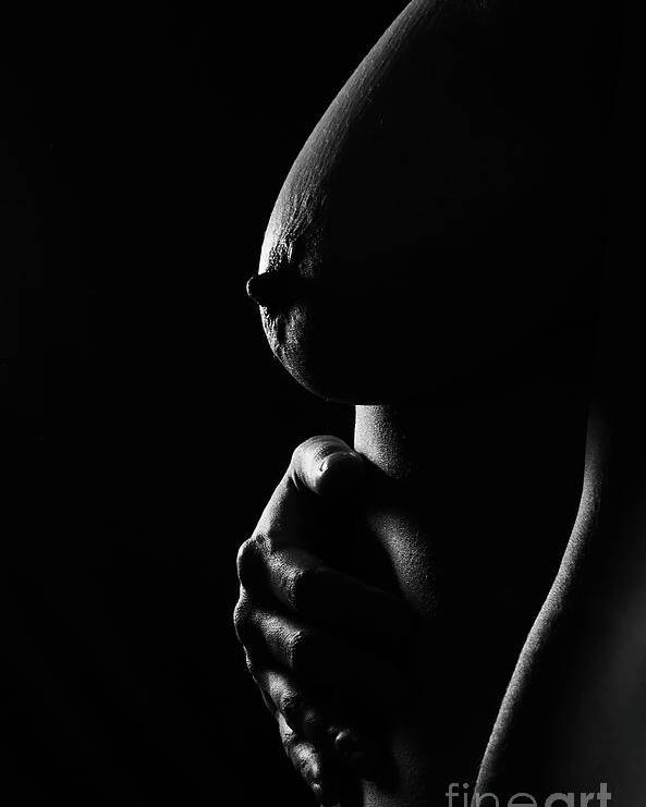 593px x 741px - Hand Under Naked Breast In Black White - 3041bw Poster