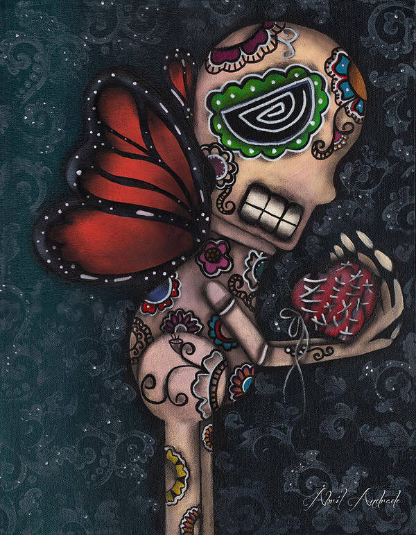Butterfly Poster featuring the painting Healing by Abril Andrade