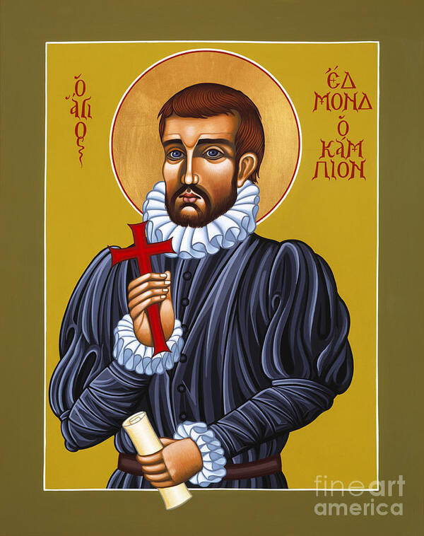 Holy Martyr Poster featuring the painting Holy Martyr St Edmund Campion 103 by William Hart McNichols