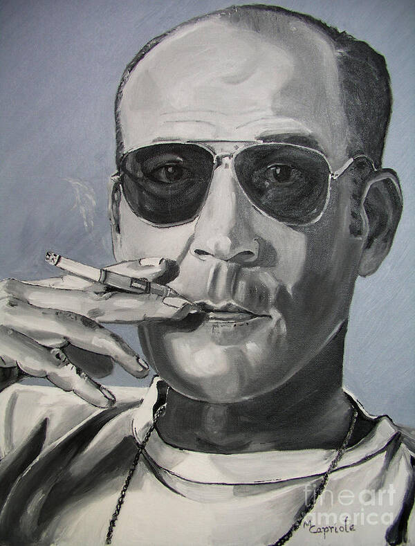 Hunter Thompson Poster featuring the painting Hunter Thompson by Mary Capriole