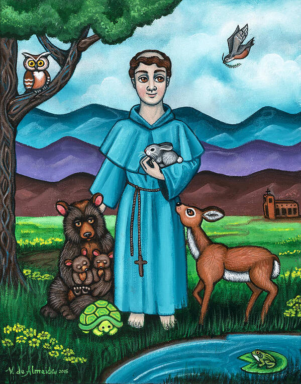 St. Francis Poster featuring the painting I am Francis by Victoria De Almeida