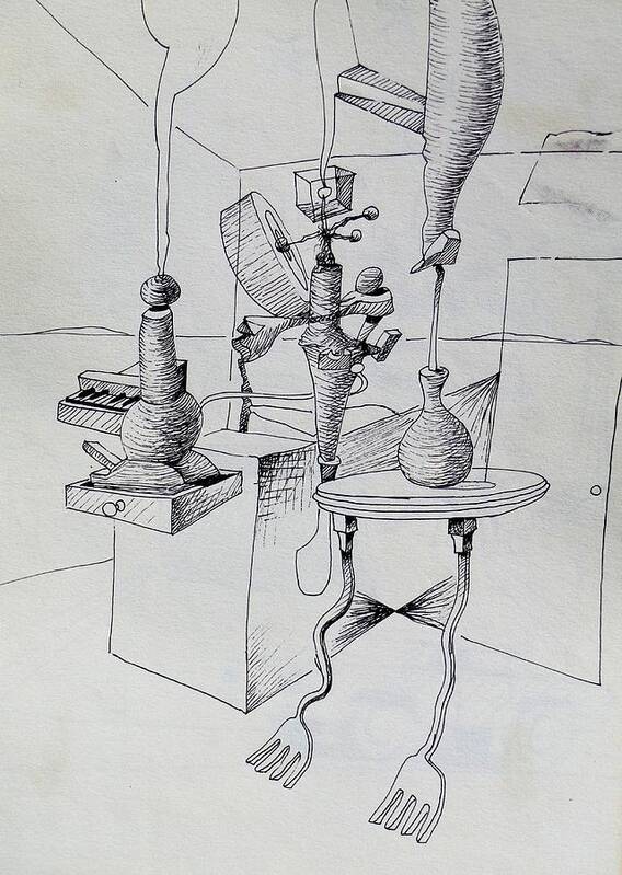 Surreal Poster featuring the drawing I don't Know by John Kaelin