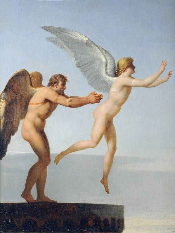 Charles Paul Landon Poster featuring the painting Icarus and Daedalus by Charles Paul Landon