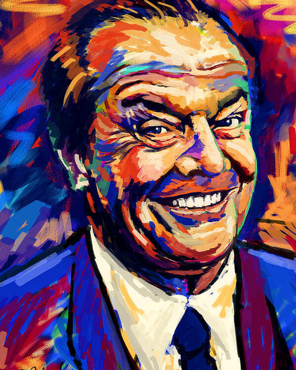 Jack Nickelson Poster featuring the painting Jack Nicholson by Sue Brehant