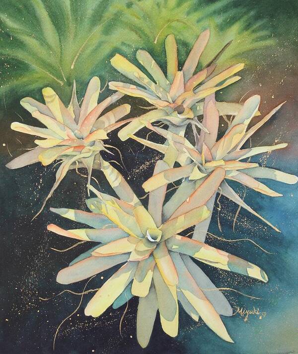 Bromeliads Poster featuring the painting Kula Constellation by Kelly Miyuki Kimura