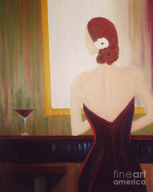 Martini Poster featuring the painting Lady Sadie by Artist Linda Marie