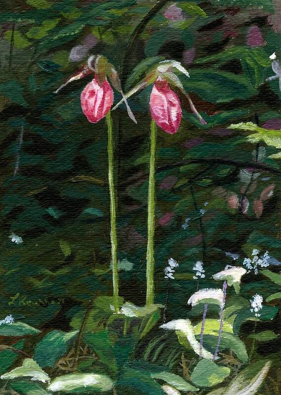 Lady Slipper Poster featuring the painting Lady Slipper by Lynne Reichhart