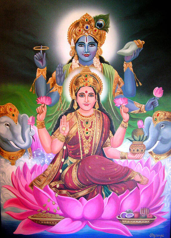 Lakshmi-Narayan Poster by Gitanjali - Fine Art America