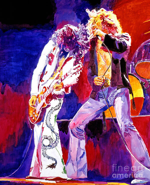 Led Zeppelin Poster featuring the painting Led Zeppelin - Page and Plant by David Lloyd Glover