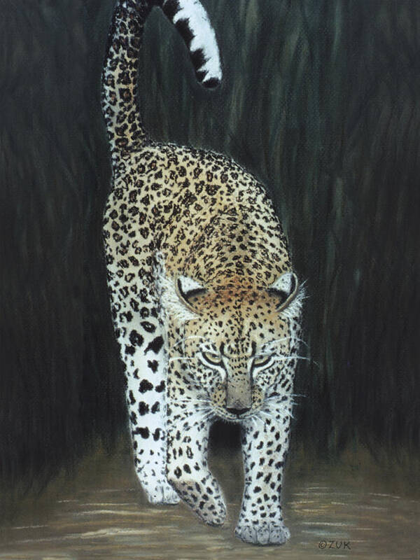 Karen Zuk Rosenblatt Art And Photography Poster featuring the painting Leopard by Karen Zuk Rosenblatt
