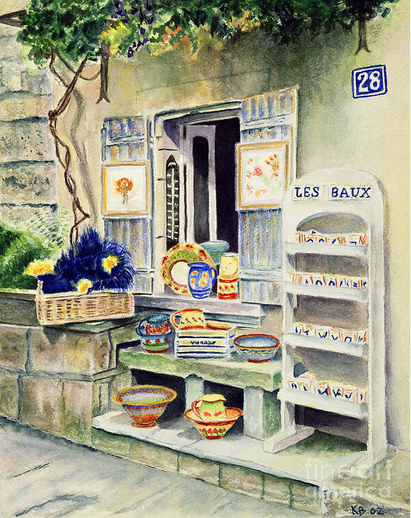 Les Baux Poster featuring the painting Les Baux by Karen Fleschler