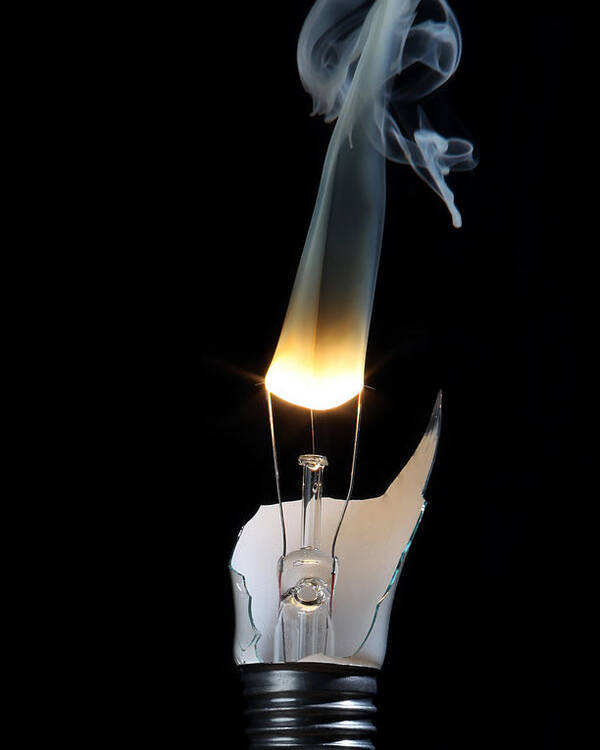 Bulb Poster featuring the photograph Light and Smoke by Robert Och