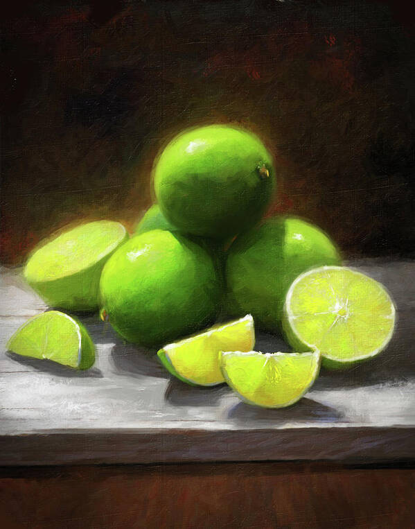 Limes Poster featuring the painting Limes In Sunlight by Robert Papp
